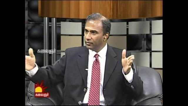 Dr. V.A. Shiva Ayyadurai being interviewed on Kalaignar TV