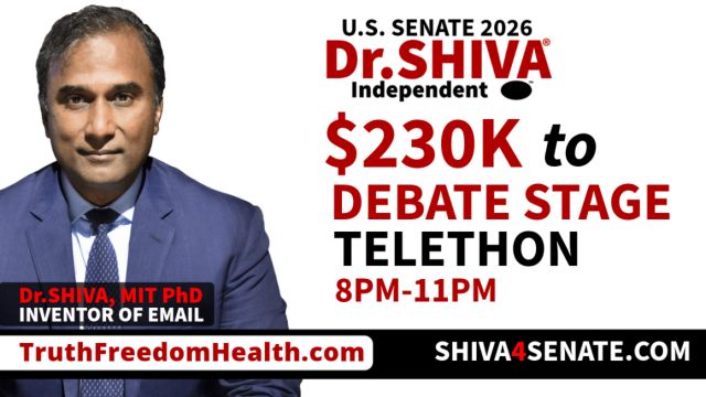 Dr.SHIVA® LIVE: $230k to Debate Stage Telethon2