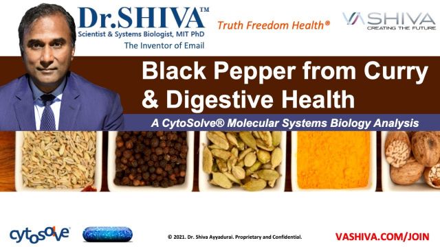 Dr.SHIVA LIVE: Black Pepper and Digestive Health. The Systems Biology of Curry Series.